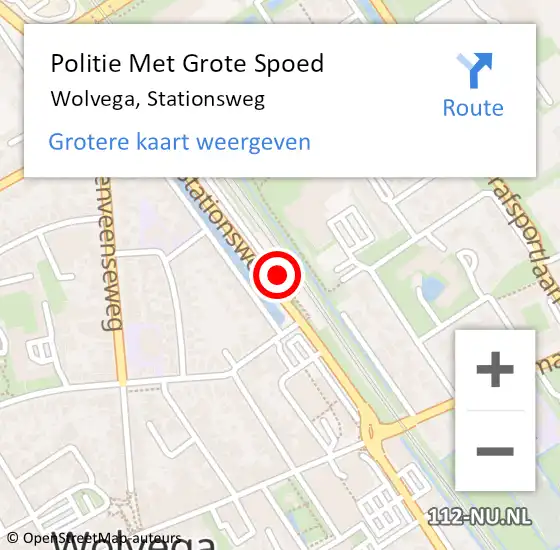 Locatie op kaart van de 112 melding: Politie Met Grote Spoed Naar Wolvega, Stationsweg op 1 november 2023 17:39