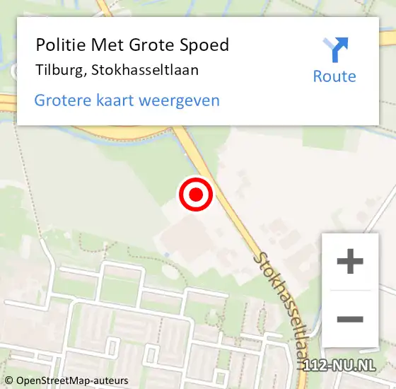 Locatie op kaart van de 112 melding: Politie Met Grote Spoed Naar Tilburg, Stokhasseltlaan op 1 november 2023 17:45