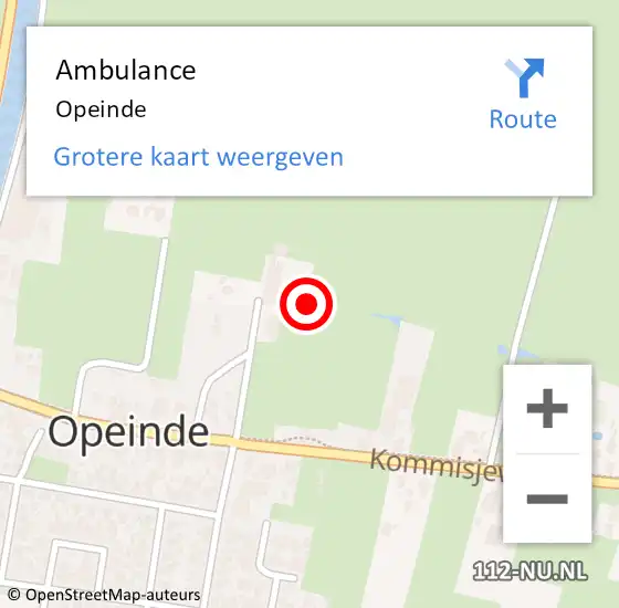 Locatie op kaart van de 112 melding: Ambulance Opeinde op 1 november 2023 17:48