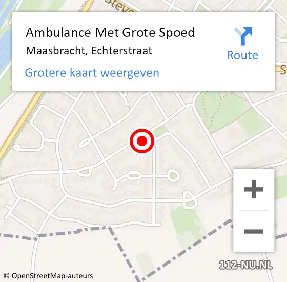 Locatie op kaart van de 112 melding: Ambulance Met Grote Spoed Naar Maasbracht, Echterstraat op 1 november 2023 19:03