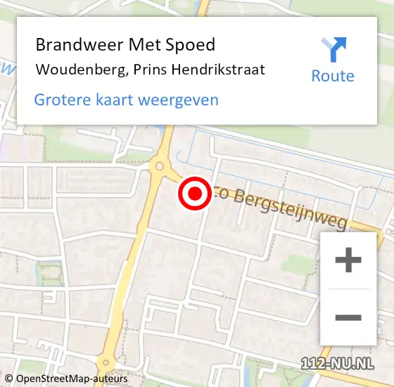 Locatie op kaart van de 112 melding: Brandweer Met Spoed Naar Woudenberg, Prins Hendrikstraat op 1 november 2023 19:13