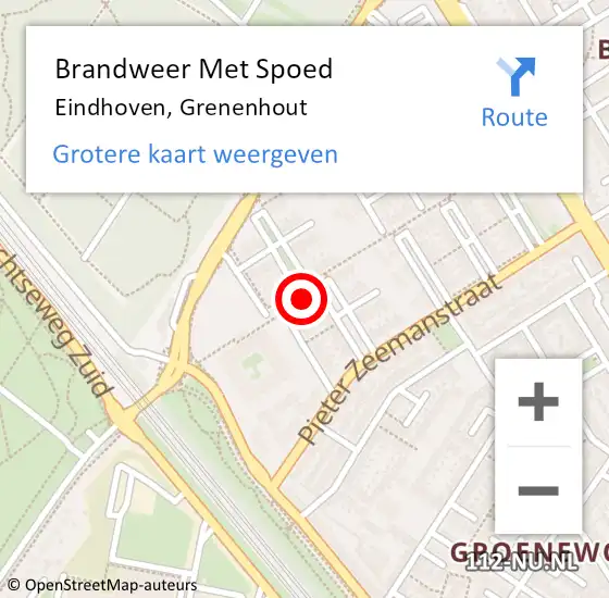 Locatie op kaart van de 112 melding: Brandweer Met Spoed Naar Eindhoven, Grenenhout op 1 november 2023 21:25