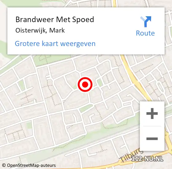 Locatie op kaart van de 112 melding: Brandweer Met Spoed Naar Oisterwijk, Mark op 1 november 2023 21:38