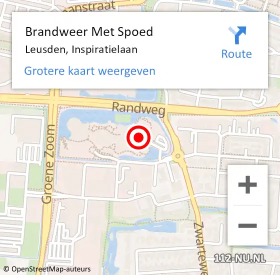 Locatie op kaart van de 112 melding: Brandweer Met Spoed Naar Leusden, Inspiratielaan op 1 november 2023 21:43