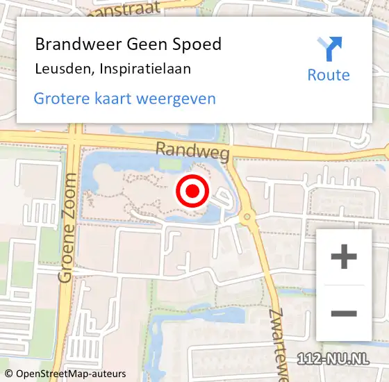 Locatie op kaart van de 112 melding: Brandweer Geen Spoed Naar Leusden, Inspiratielaan op 1 november 2023 21:44