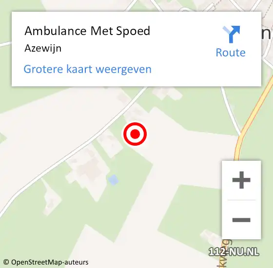 Locatie op kaart van de 112 melding: Ambulance Met Spoed Naar Azewijn op 2 november 2023 04:24