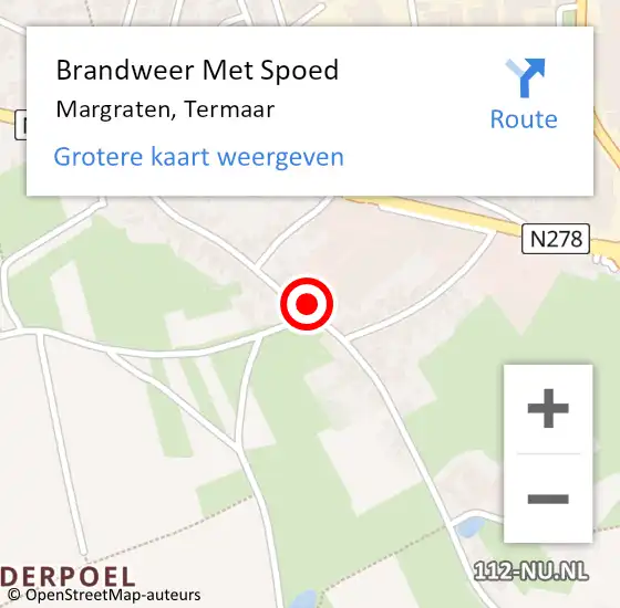 Locatie op kaart van de 112 melding: Brandweer Met Spoed Naar Margraten, Termaar op 2 november 2023 05:41