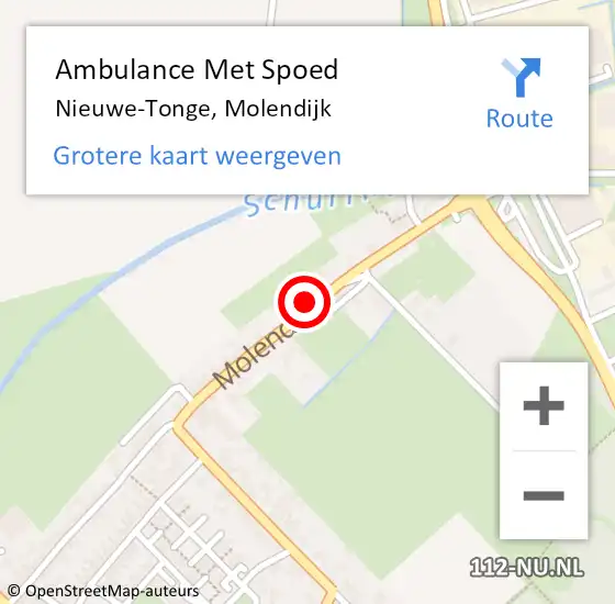 Locatie op kaart van de 112 melding: Ambulance Met Spoed Naar Nieuwe-Tonge, Molendijk op 13 september 2014 16:52