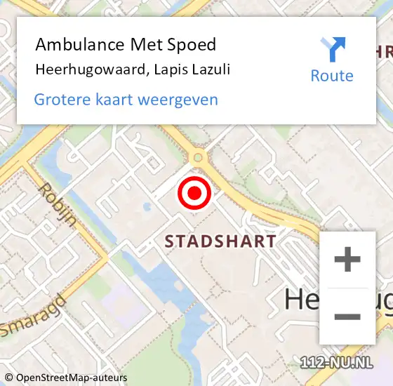Locatie op kaart van de 112 melding: Ambulance Met Spoed Naar Heerhugowaard, Lapis Lazuli op 2 november 2023 06:09