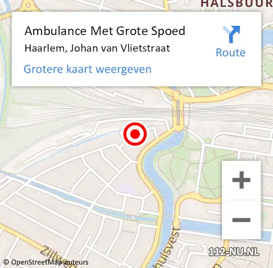 Locatie op kaart van de 112 melding: Ambulance Met Grote Spoed Naar Haarlem, Johan van Vlietstraat op 2 november 2023 06:35