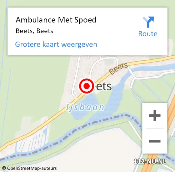 Locatie op kaart van de 112 melding: Ambulance Met Spoed Naar Beets, Beets op 2 november 2023 07:20