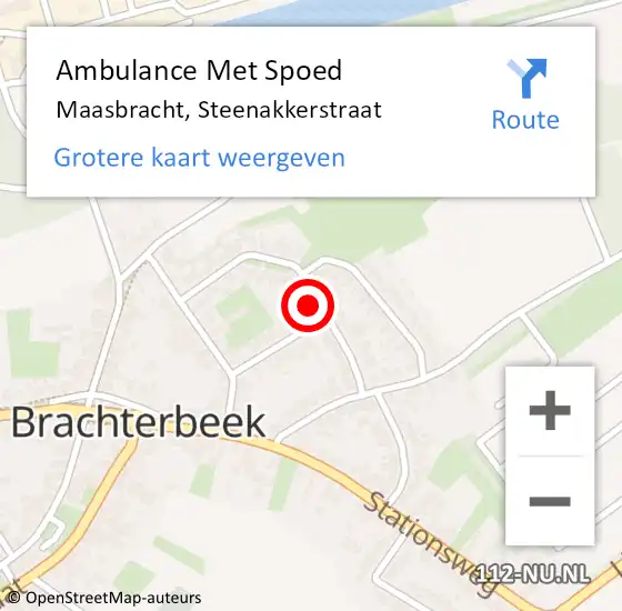 Locatie op kaart van de 112 melding: Ambulance Met Spoed Naar Maasbracht, Steenakkerstraat op 2 november 2023 08:13