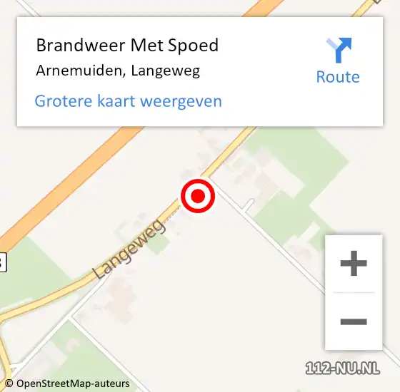 Locatie op kaart van de 112 melding: Brandweer Met Spoed Naar Arnemuiden, Langeweg op 2 november 2023 08:37