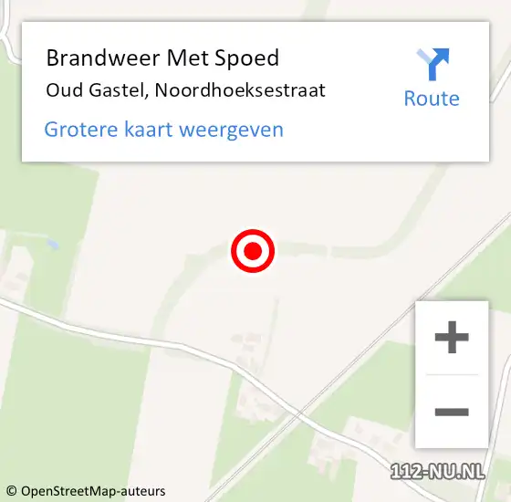 Locatie op kaart van de 112 melding: Brandweer Met Spoed Naar Oud Gastel, Noordhoeksestraat op 2 november 2023 09:49