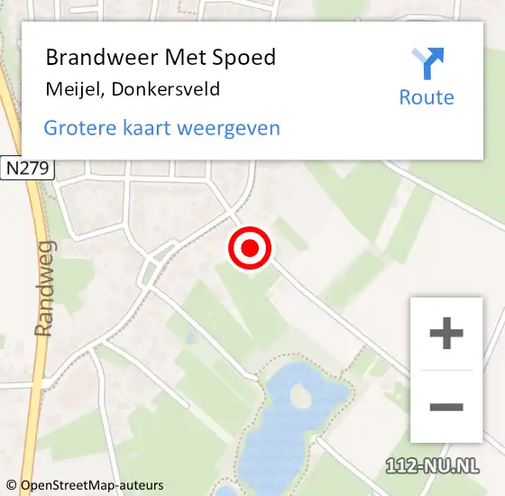 Locatie op kaart van de 112 melding: Brandweer Met Spoed Naar Meijel, Donkersveld op 2 november 2023 09:58