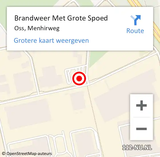 Locatie op kaart van de 112 melding: Brandweer Met Grote Spoed Naar Oss, Menhirweg op 2 november 2023 10:09