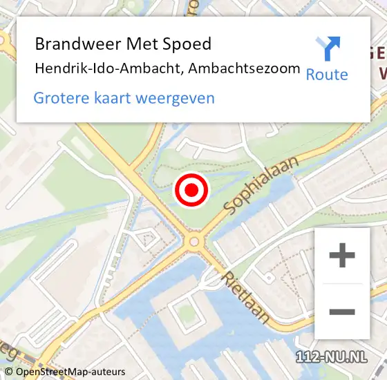 Locatie op kaart van de 112 melding: Brandweer Met Spoed Naar Hendrik-Ido-Ambacht, Ambachtsezoom op 2 november 2023 10:17