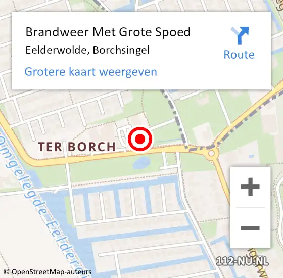 Locatie op kaart van de 112 melding: Brandweer Met Grote Spoed Naar Eelderwolde, Borchsingel op 2 november 2023 10:58