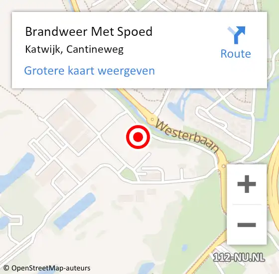 Locatie op kaart van de 112 melding: Brandweer Met Spoed Naar Katwijk, Cantineweg op 2 november 2023 11:11