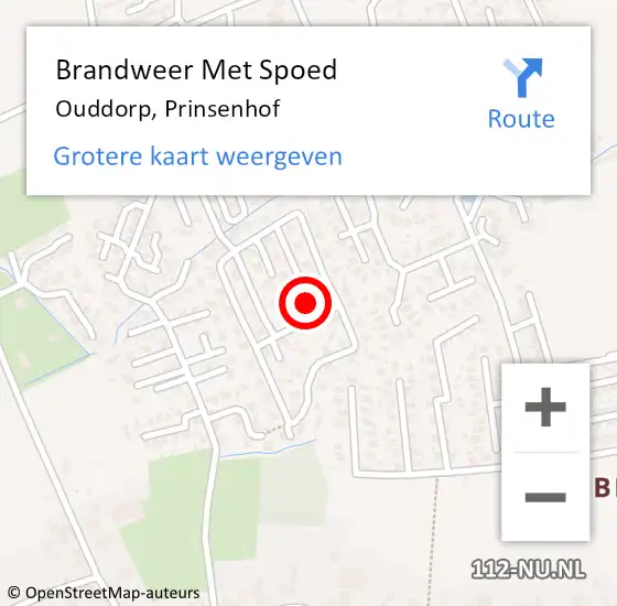 Locatie op kaart van de 112 melding: Brandweer Met Spoed Naar Ouddorp, Prinsenhof op 2 november 2023 11:28