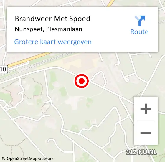 Locatie op kaart van de 112 melding: Brandweer Met Spoed Naar Nunspeet, Plesmanlaan op 2 november 2023 11:32