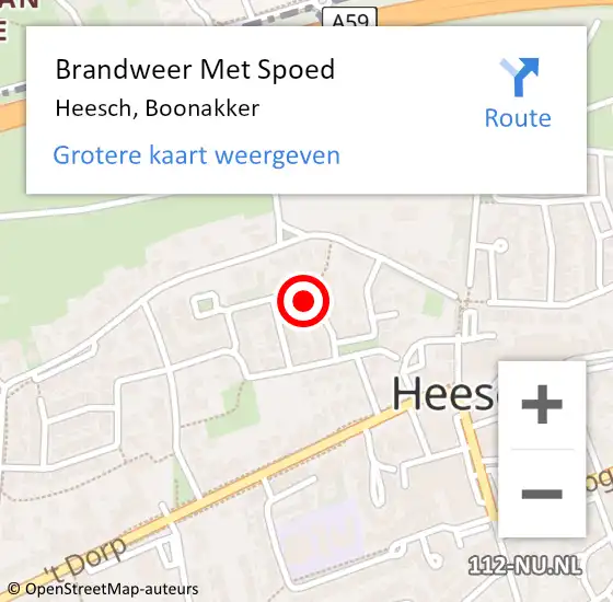 Locatie op kaart van de 112 melding: Brandweer Met Spoed Naar Heesch, Boonakker op 2 november 2023 11:44