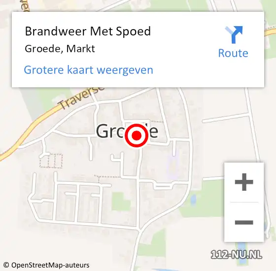 Locatie op kaart van de 112 melding: Brandweer Met Spoed Naar Groede, Markt op 2 november 2023 12:15