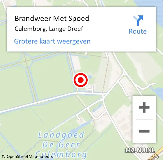 Locatie op kaart van de 112 melding: Brandweer Met Spoed Naar Culemborg, Lange Dreef op 2 november 2023 12:25