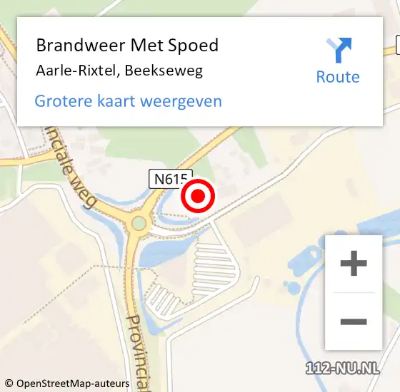 Locatie op kaart van de 112 melding: Brandweer Met Spoed Naar Aarle-Rixtel, Beekseweg op 2 november 2023 12:26