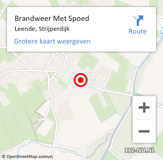 Locatie op kaart van de 112 melding: Brandweer Met Spoed Naar Leende, Strijperdijk op 2 november 2023 12:31