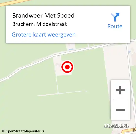 Locatie op kaart van de 112 melding: Brandweer Met Spoed Naar Bruchem, Middelstraat op 2 november 2023 12:38