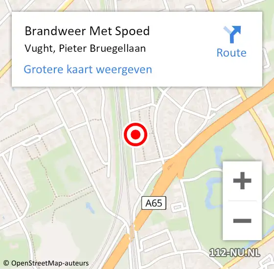 Locatie op kaart van de 112 melding: Brandweer Met Spoed Naar Vught, Pieter Bruegellaan op 2 november 2023 12:40