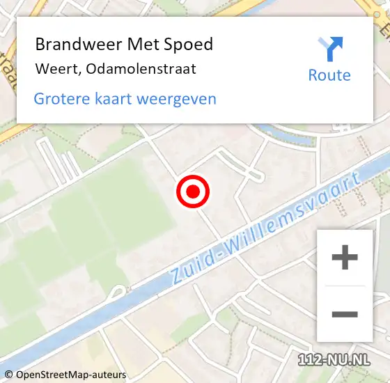 Locatie op kaart van de 112 melding: Brandweer Met Spoed Naar Weert, Odamolenstraat op 2 november 2023 12:49