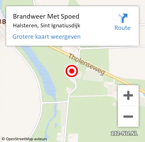 Locatie op kaart van de 112 melding: Brandweer Met Spoed Naar Halsteren, Sint Ignatiusdijk op 2 november 2023 12:59