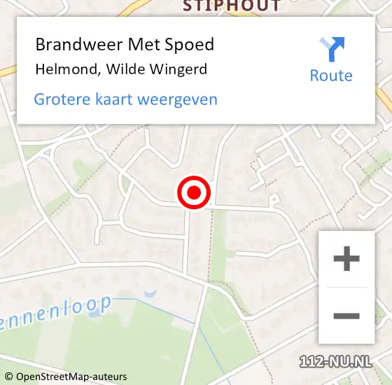 Locatie op kaart van de 112 melding: Brandweer Met Spoed Naar Helmond, Wilde Wingerd op 2 november 2023 13:09