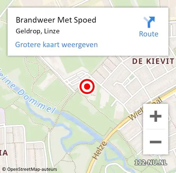 Locatie op kaart van de 112 melding: Brandweer Met Spoed Naar Geldrop, Linze op 2 november 2023 13:19