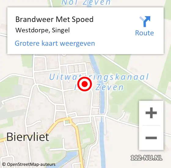 Locatie op kaart van de 112 melding: Brandweer Met Spoed Naar Westdorpe, Singel op 2 november 2023 13:20