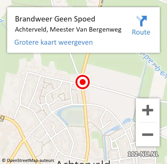 Locatie op kaart van de 112 melding: Brandweer Geen Spoed Naar Achterveld, Meester van Bergenweg op 2 november 2023 13:20