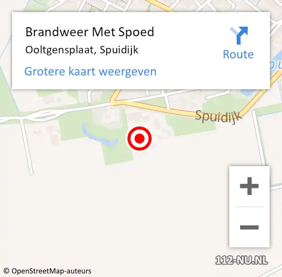 Locatie op kaart van de 112 melding: Brandweer Met Spoed Naar Ooltgensplaat, Spuidijk op 2 november 2023 13:21