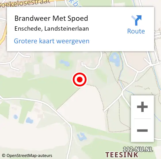 Locatie op kaart van de 112 melding: Brandweer Met Spoed Naar Enschede, Landsteinerlaan op 2 november 2023 13:23