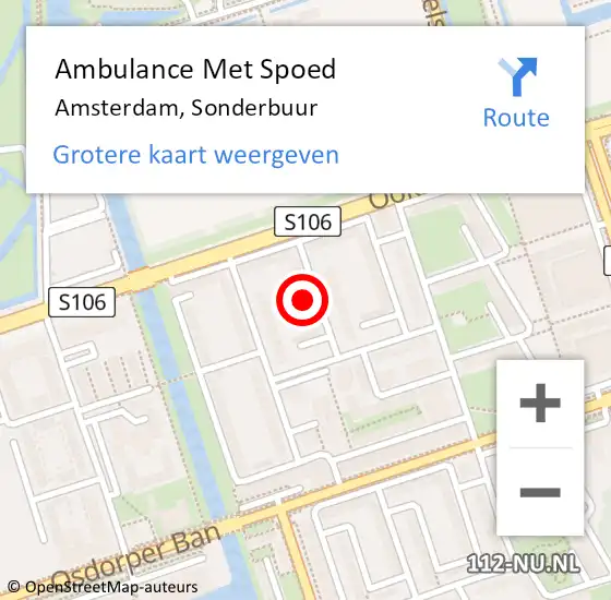 Locatie op kaart van de 112 melding: Ambulance Met Spoed Naar Amsterdam, Sonderbuur op 2 november 2023 13:30