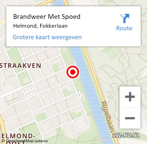 Locatie op kaart van de 112 melding: Brandweer Met Spoed Naar Helmond, Fokkerlaan op 2 november 2023 13:36