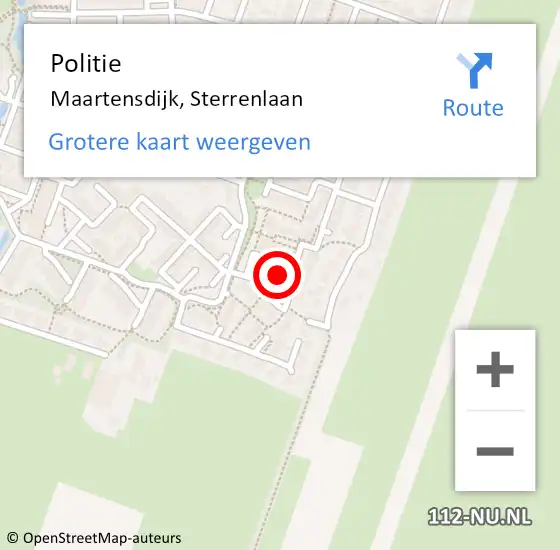 Locatie op kaart van de 112 melding: Politie Maartensdijk, Sterrenlaan op 2 november 2023 13:40