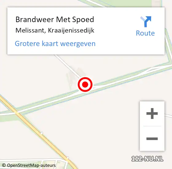 Locatie op kaart van de 112 melding: Brandweer Met Spoed Naar Melissant, Kraaijenissedijk op 2 november 2023 13:42