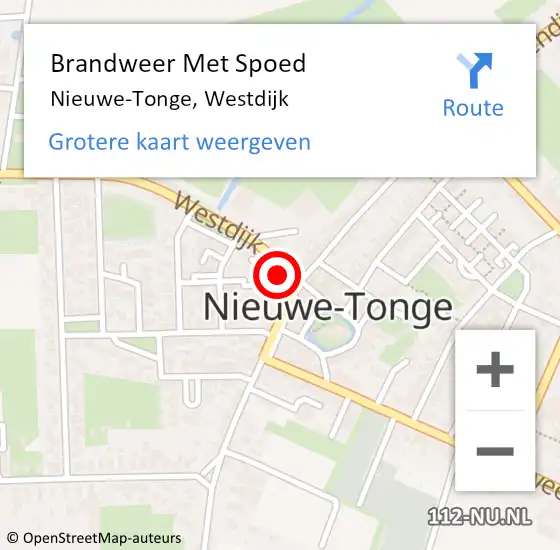 Locatie op kaart van de 112 melding: Brandweer Met Spoed Naar Nieuwe-Tonge, Westdijk op 2 november 2023 13:46