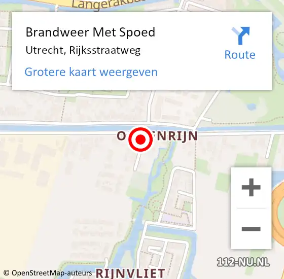 Locatie op kaart van de 112 melding: Brandweer Met Spoed Naar Utrecht, Rijksstraatweg op 2 november 2023 13:51