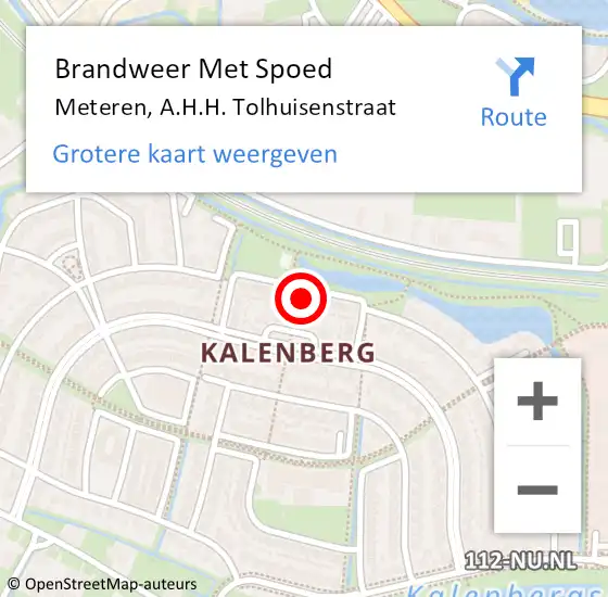 Locatie op kaart van de 112 melding: Brandweer Met Spoed Naar Meteren, A.H.H. Tolhuisenstraat op 2 november 2023 13:51