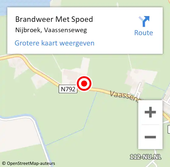 Locatie op kaart van de 112 melding: Brandweer Met Spoed Naar Nijbroek, Vaassenseweg op 2 november 2023 13:57