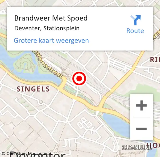 Locatie op kaart van de 112 melding: Brandweer Met Spoed Naar Deventer, Stationsplein op 2 november 2023 13:58