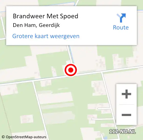Locatie op kaart van de 112 melding: Brandweer Met Spoed Naar Den Ham, Geerdijk op 2 november 2023 14:08